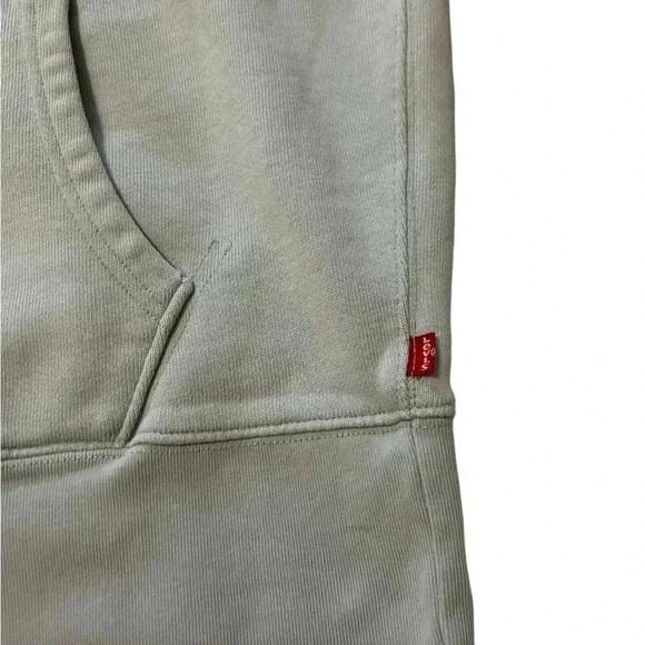 Levis Hoodie Mens Medium Blue Pullover Hooded Sweatshirt Logo Spell Out Pocket - Picture 6 of 9